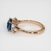 2.68 Ct. Greenish Blue Sapphire Ring, 18K Rose Gold 4