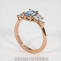 1.60 Ct. Blue Sapphire Ring, 18K Rose Gold 2