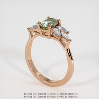 1.17 Ct. Green Sapphire Ring, 18K Rose Gold 2