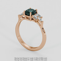 1.55 Ct. Bluish Green Sapphire Ring, 18K Rose Gold 2
