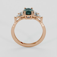 1.55 Ct. Bluish Green Sapphire Ring, 18K Rose Gold 3