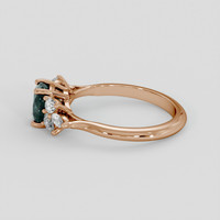 1.55 Ct. Bluish Green Sapphire Ring, 18K Rose Gold 4
