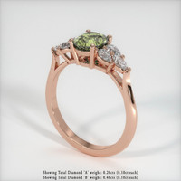 1.11 Ct. Yellowish Green Sapphire Ring, 18K Rose Gold 2