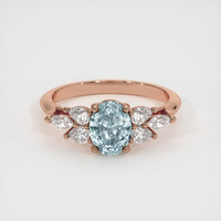 1.79 Ct. Bluish Green Sapphire Ring, 18K Rose Gold 1