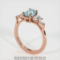1.79 Ct. Bluish Green Sapphire Ring, 18K Rose Gold 2