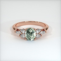 1.26 Ct. Green Sapphire Ring, 18K Rose Gold 1