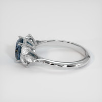 1.18 Ct. Greenish Blue Sapphire Ring, 10K White Gold 4
