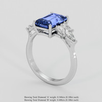3.04 Ct. Blue Sapphire Ring, 10K White Gold 2