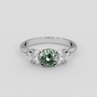1.28 Ct. Bluish Green Sapphire Ring, 10K White Gold 1