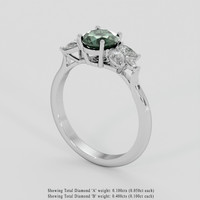 1.28 Ct. Bluish Green Sapphire Ring, 10K White Gold 2