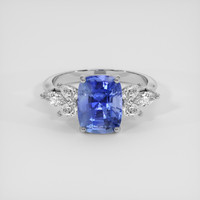 3.62 Ct. Blue Sapphire Ring, 14K White Gold 1