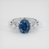 3.67 Ct. Sapphire Ring, 14K White Gold 1