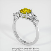 0.92 Ct. Bi Color Sapphire Ring, 14K White Gold 2