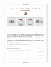 Ruby Ring 1.69 Ct., 14K White Gold Appraisal