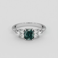1.55 Ct. Bluish Green Sapphire Ring, 14K White Gold 1