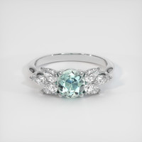 0.96 Ct. Bluish Green Sapphire Ring, 14K White Gold 1