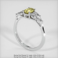 0.41 Ct. Greenish Yellow Sapphire Ring, 14K White Gold 2