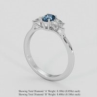 0.72 Ct. Greyish Blue Sapphire Ring, 14K White Gold 2
