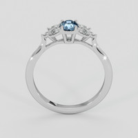 0.72 Ct. Greyish Blue Sapphire Ring, 14K White Gold 3