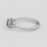 0.72 Ct. Greyish Blue Sapphire Ring, 14K White Gold 4