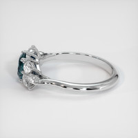 0.71 Ct. Greenish Blue Sapphire Ring, 14K White Gold 4