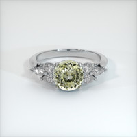 1.93 Ct. Greenish Yellow Sapphire Ring, 14K White Gold 1