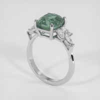 4.50 Ct. Bluish Green Sapphire Ring, 14K White Gold 2