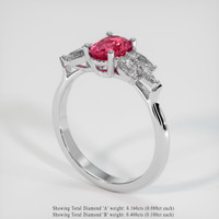 1.02 Ct. Sapphire Ring, 18K White Gold 2