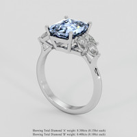 3.99 Ct. Blue Sapphire Ring, 18K White Gold 2