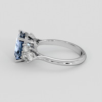 3.99 Ct. Blue Sapphire Ring, 18K White Gold 4
