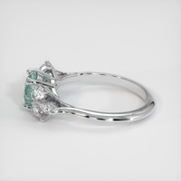 0.96 Ct. Bluish Green Sapphire Ring, 18K White Gold 4