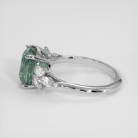 4.50 Ct. Bluish Green Sapphire Ring, 18K White Gold 4