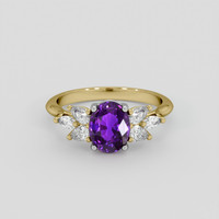 1.97 Ct. Pinkish Purple Sapphire Ring, 18K White & Yellow 1