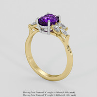 1.97 Ct. Pinkish Purple Sapphire Ring, 18K White & Yellow 2