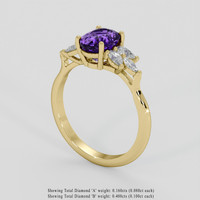 2.29 Ct. Purple Sapphire Ring, 10K Yellow Gold 2