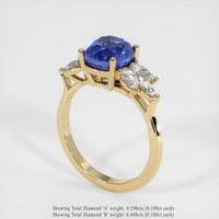 2.04 Ct. Blue Sapphire Ring, 14K Yellow Gold 2