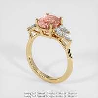 3.59 Ct. Padparadscha Sapphire Ring, 14K Yellow Gold 2