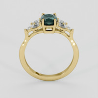 1.55 Ct. Bluish Green Sapphire Ring, 14K Yellow Gold 3