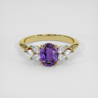 1.95 Ct. Bluish Purple Sapphire Ring, 14K Yellow Gold 1