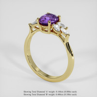 1.95 Ct. Bluish Purple Sapphire Ring, 14K Yellow Gold 2