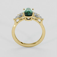 2.50 Ct. Bluish Green Sapphire Ring, 14K Yellow Gold 3