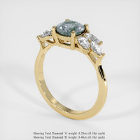 1.15 Ct. Greenish Blue Sapphire Ring, 14K Yellow Gold 2