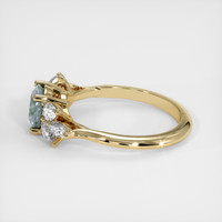 1.15 Ct. Greenish Blue Sapphire Ring, 14K Yellow Gold 4