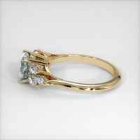 1.02 Ct. Bluish Green Sapphire Ring, 14K Yellow Gold 4