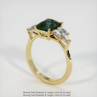 2.05 Ct. Bluish Green Sapphire Ring, 14K Yellow Gold 2