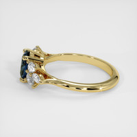 0.89 Ct. Greenish Blue Sapphire Ring, 14K Yellow Gold 4