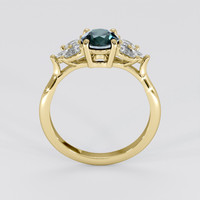 1.11 Ct. Bluish Green Sapphire Ring, 14K Yellow Gold 3