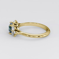 1.11 Ct. Bluish Green Sapphire Ring, 14K Yellow Gold 4