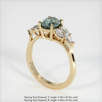 1.06 Ct. Greyish Blue Sapphire Ring, 14K Yellow Gold 2
