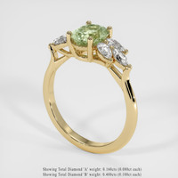1.50 Ct. Yellowish Green Sapphire Ring, 14K Yellow Gold 2